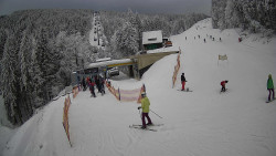 Modrá sjezdovka - dojezd k lanové dráze