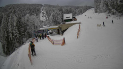 Modrá sjezdovka - dojezd k lanové dráze