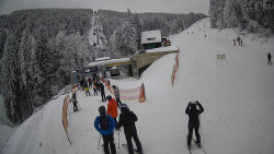 Modrá sjezdovka - dojezd k lanové dráze