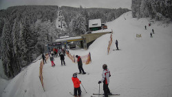 Modrá sjezdovka - dojezd k lanové dráze