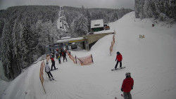 Modrá sjezdovka - dojezd k lanové dráze