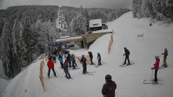 Modrá sjezdovka - dojezd k lanové dráze