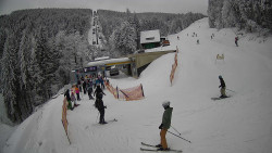 Modrá sjezdovka - dojezd k lanové dráze