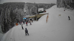 Modrá sjezdovka - dojezd k lanové dráze