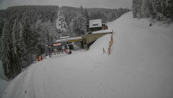 Modrá sjezdovka - dojezd k lanové dráze