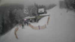 Modrá sjezdovka - dojezd k lanové dráze