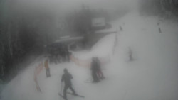 Modrá sjezdovka - dojezd k lanové dráze