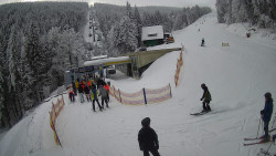 Modrá sjezdovka - dojezd k lanové dráze