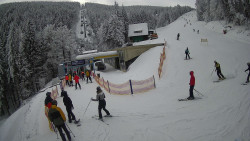 Modrá sjezdovka - dojezd k lanové dráze