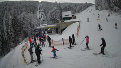 Modrá sjezdovka - dojezd k lanové dráze