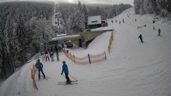 Modrá sjezdovka - dojezd k lanové dráze