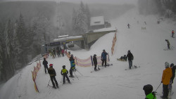 Modrá sjezdovka - dojezd k lanové dráze