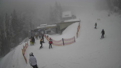 Modrá sjezdovka - dojezd k lanové dráze