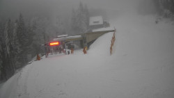 Modrá sjezdovka - dojezd k lanové dráze