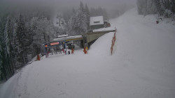 Modrá sjezdovka - dojezd k lanové dráze