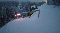 Modrá sjezdovka - dojezd k lanové dráze