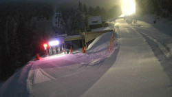 Modrá sjezdovka - dojezd k lanové dráze