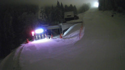 Modrá sjezdovka - dojezd k lanové dráze