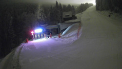 Modrá sjezdovka - dojezd k lanové dráze