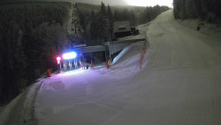 Modrá sjezdovka - dojezd k lanové dráze