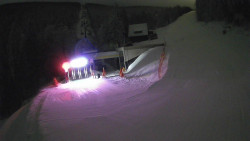 Modrá sjezdovka - dojezd k lanové dráze