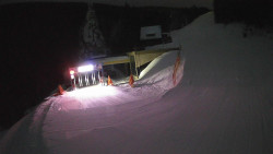 Modrá sjezdovka - dojezd k lanové dráze