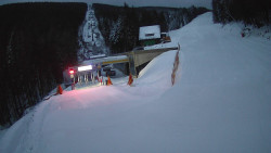 Modrá sjezdovka - dojezd k lanové dráze