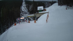 Modrá sjezdovka - dojezd k lanové dráze