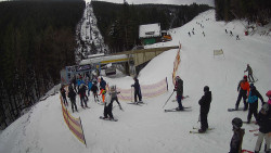 Modrá sjezdovka - dojezd k lanové dráze