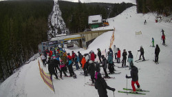 Modrá sjezdovka - dojezd k lanové dráze