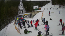 Modrá sjezdovka - dojezd k lanové dráze