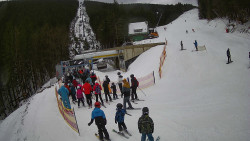 Modrá sjezdovka - dojezd k lanové dráze