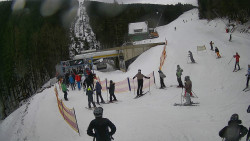 Modrá sjezdovka - dojezd k lanové dráze