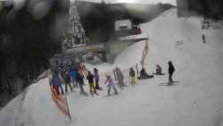 Modrá sjezdovka - dojezd k lanové dráze