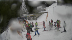 Modrá sjezdovka - dojezd k lanové dráze