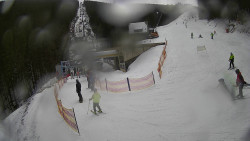 Modrá sjezdovka - dojezd k lanové dráze