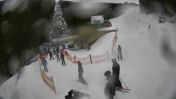 Modrá sjezdovka - dojezd k lanové dráze