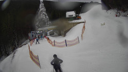 Modrá sjezdovka - dojezd k lanové dráze