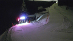 Modrá sjezdovka - dojezd k lanové dráze