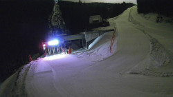 Modrá sjezdovka - dojezd k lanové dráze