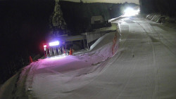 Modrá sjezdovka - dojezd k lanové dráze