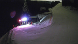 Modrá sjezdovka - dojezd k lanové dráze