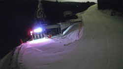 Modrá sjezdovka - dojezd k lanové dráze