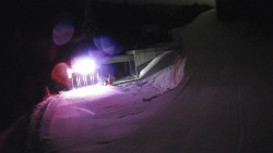 Modrá sjezdovka - dojezd k lanové dráze