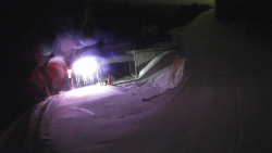 Modrá sjezdovka - dojezd k lanové dráze