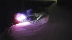 Modrá sjezdovka - dojezd k lanové dráze