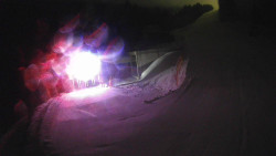 Modrá sjezdovka - dojezd k lanové dráze