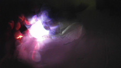 Modrá sjezdovka - dojezd k lanové dráze