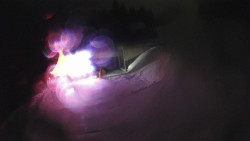 Modrá sjezdovka - dojezd k lanové dráze