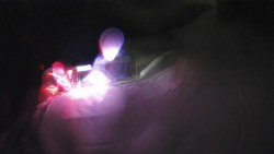 Modrá sjezdovka - dojezd k lanové dráze